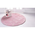thumbnail image 2 of Unique Loom 3145462 4 x 4 ft. Rounded Trellis Frieze Round Rug, Pink, 2 of 5