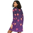 thumbnail image 2 of FORMRS Womens Long Sleeve Nightgowns Crew Neck Sleep Shirt Soft Pajamas Sizes S-3XL, Love in The Clouds, 2 of 8