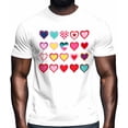 thumbnail image 2 of T-Shirts pour Hommes, T-Shirt en Coton à Col Rond avec Cœurs Colorés, Manches Courtes, Romantique, Saint-Valentin, 2 of 8