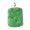 Shop LC 10K Yellow Gold Carved Green Jade Pendant Bridal Wedding Anniversary Engagement Women Jewelry