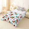 thumbnail image 2 of Homewish Funny Dachshund Animal Twin Comforter Sets,Pretty Hibiscus Flower Bedding Set,Ocean Wave Decor,Colorful Stars Reversible,2pcs,1 Comforter and 1 Pillowcase, 2 of 7