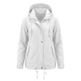 thumbnail image 7 of Winter Hooded Jackets for Women Waterproof Plus Size Long Sleeve Solid Color Lightweight Windproof Rain Jacket with Pockets for Hiking Travel Sport, 7 of 7