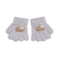 thumbnail image 4 of Krdevn Kids Five Finger Fuzzy Gloves Cute Bunny Applique Decor Soft Plush Thermal Warm Stretch Handwear for Boys Girls Cold Weather Daily Outdoor Winter Activities, 4 of 5