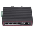 thumbnail image 2 of 5X Interrupteur de Bureau Ethernet RJ45 10/100M 5 Ports Type Rail DIN, 2 of 3