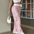 thumbnail image 5 of Oplxuo Color Block Cargo Pants for Women Straight Leg Summer Elastic High Waisted Workout Hiking Trousers with Pockets, 5 of 7
