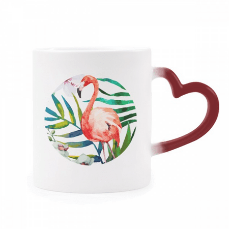 

Tropical s Flango Flowers Heat Sensitive Mug Red Color Changing Stoneware Cup