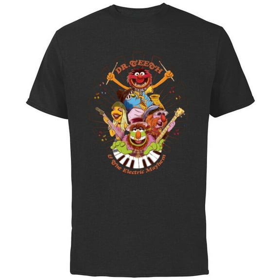 Disney The Muppets Dr Teeth & Electric Mayhem Keyboard Band - Short Sleeve Cotton T-Shirt for Adults - Customized-Black