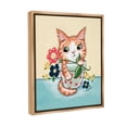 thumbnail image 4 of Stupell Industries Kitten in Flower Pot Animals & Insects Painting Brown Floater Framed Canvas Art Print Wall Art, 17 x 21, 4 of 10