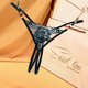 thumbnail image 1 of Tanga de mujer con accesorios de diamantes de estilo negro, lencería sexy con abertura y bordado transparente con cuentas, 1 of 6