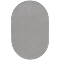 Pemberly Row 6' x 9' Oval Silver Gray Fabric Outdoor Area Rug (9' Oval)