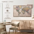 thumbnail image 4 of Elephant Stock Mercator Projection World Map Wall Art - Horizontal Multi Panel Canvas - Living Room Wall Decor - Map Multi Panel - Beige And Gray Decor - 23" x 14", 4 of 4