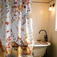 thumbnail image 6 of Thanksgiving Fall Harvest Shower Curtain Set, 72" x 72" Waterproof Polyester Bathroom Curtain with 12 Hooks, Rustic Farmhouse Leopard-Print Pumpkin Vintage Home Decor for Restroom, 6 of 7