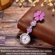 thumbnail image 4 of Reloj de bolsillo con clip para mujer, reloj de enfermera de cuarzo de aleación de zinc, reloj de solapa con forma de flor, reloj de bolsillo colgante, con cinco corazones en rosa, 4 of 6