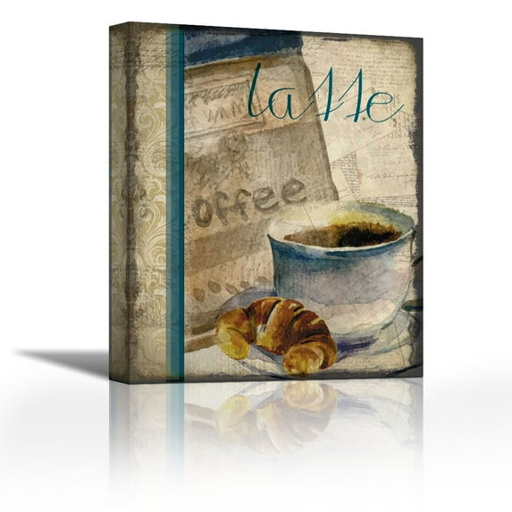 Cafe Latte 2 - Contemporary Fine Art Giclee on Canvas Gallery Wrap - wall décor - Art painting - 29 x 36 Inch - Ready to Hang