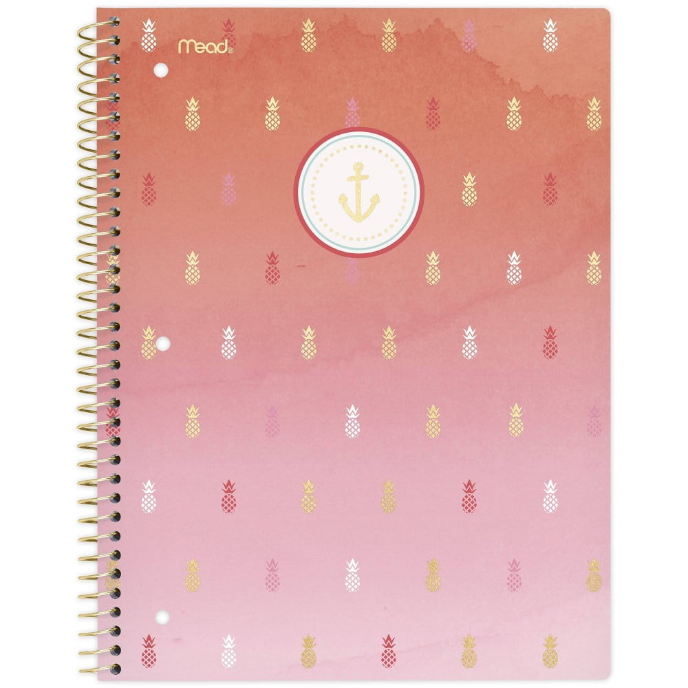 Mead Spiral Notebook 1 Subject College Ruled Sail Away Pineapple
