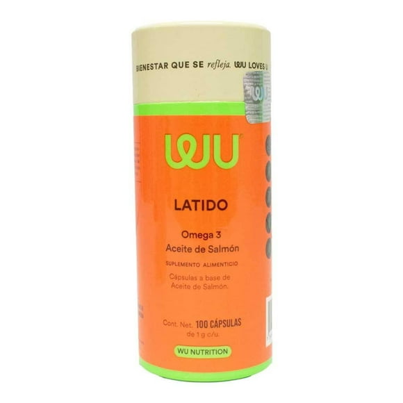 Suplemento alimenticio WU Nutrition con Aceite de Salmón 100 Cápsulas