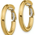 thumbnail image 2 of 14K Yellow Gold 3X15mm Polished Round Omega Back Hoop Earrings (22 X 22) Made In Italy -Jewelry By Sweet Pea, 2 of 4