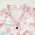 thumbnail image 5 of Girls Satin Pajamas Toddler Girls Floral Silk Pajamas Set Summer Short Sleeve Button Up Top Shorts 2Pc Satin Sleepwear Set Pajamas for Girls Light Pink 2 Years-3 Years, 5 of 7