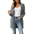 thumbnail image 3 of Diufon Cable Knit Cardigan Women Long Sleeve Cozy Chunky Knit Open Front Sweater with Pockets Going Out Fall Winter Long Jackets, 3 of 5
