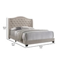 thumbnail image 5 of Fabric Upholstered Eastern King Bed with Camelback Headboard, Beige, 5 of 6