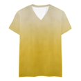 thumbnail image 4 of Sweet Home Farm V Neck T Shirts for Women Summer Gradient Solid Color Thin Base Short Sleeved Shirt Short Sleeve Shirts for Women Yellow, 4 of 4