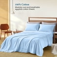 thumbnail image 2 of Pure 800 Thread Count 100% Pure Egyptian Cotton Light Blue Full XL 4-Piece Sheet Set, Long Staple Cotton, Sateen Weave for Soft and Silky Feel,Fits Mattress Upto 16"-18'' DEEP Pocket, 2 of 4