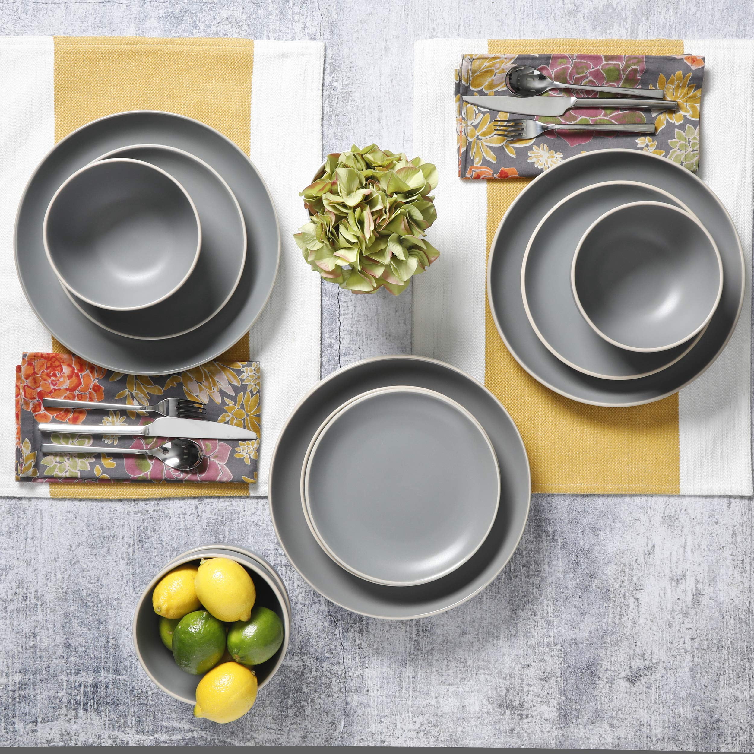 Gibson Home Remi 12pc Dinnerware Set - Gray