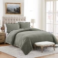 thumbnail image 2 of My Texas House Full/Queen Quilt Set, All-Season, 3-Piece, Sage Trellis, 2 of 13