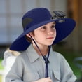 thumbnail image 2 of XUNKUSGA Wide Brim Solar Fan Hat for Boy And Girls Breathable Mesh Quick Drying Solar Fan Fishing Hat Summer UPF 50+ Sun Protection Sun Hat with Charging Cable,Khaki, 2 of 5
