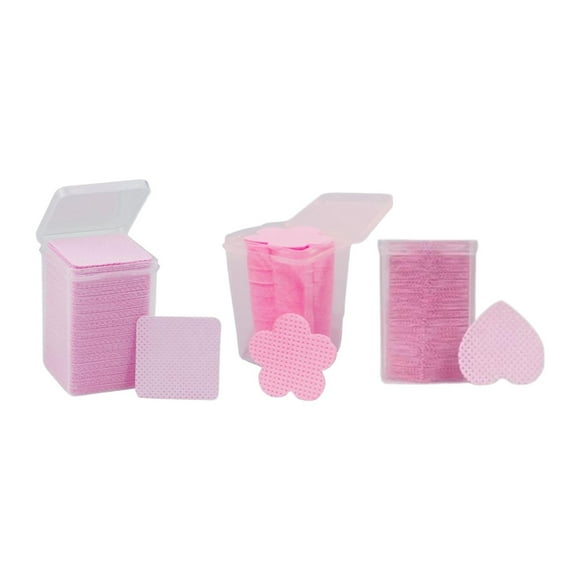 600x Nainas Limpieza de uñas suministros portátiles de tela no tejida para belleza de bricolaje rosa claro