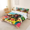 thumbnail image 2 of Homewish Beach Dachshund Dog Duvet Cover Queen,Happy Summer Print Umbrella Queen Bedding,Colorful Stars Reversible,3-Piece,1 Duvet Cover and 2 Pillowcases, 2 of 6