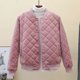 thumbnail image 1 of Chaqueta corta de algodón de invierno para mujer con terciopelo dorado en forma de diamante y chaqueta de béisbol gruesa de algodón, 1 of 6