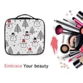 thumbnail image 6 of FORMRS Travel Makeup Bag Large Capacity Train Case Cosmetic Organizer with Adjustable Dividers, Black Cartoon Snowmen, 6 of 8