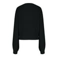 thumbnail image 6 of Sakmal Fall Sweaters for Women Black Teacher Crochet Pullover Tops V Neck Long Sleeve Casual Solid Sweaters for Women, 6 of 6