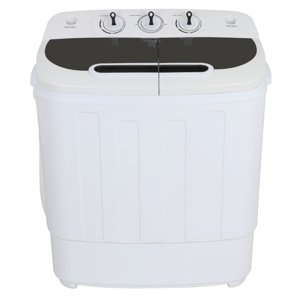 SONGMY 5.5lbs Portable Washing Machine, Twin Tub Semi-Automatic Mini Washer with Spin Dryer, Compact Laundry Machine for Apartments RVs