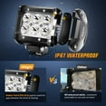 thumbnail image 4 of Nilight Led Pods 2Pcs 18W 1260LM Spot Off Road Lights Super Bright Driving Fog Boat Lamp Work Lighting Bar for Trucks Van Camper Wagon Car Pickup Golf Cart ATV UTV SUV Boat 4x4, 4 of 7