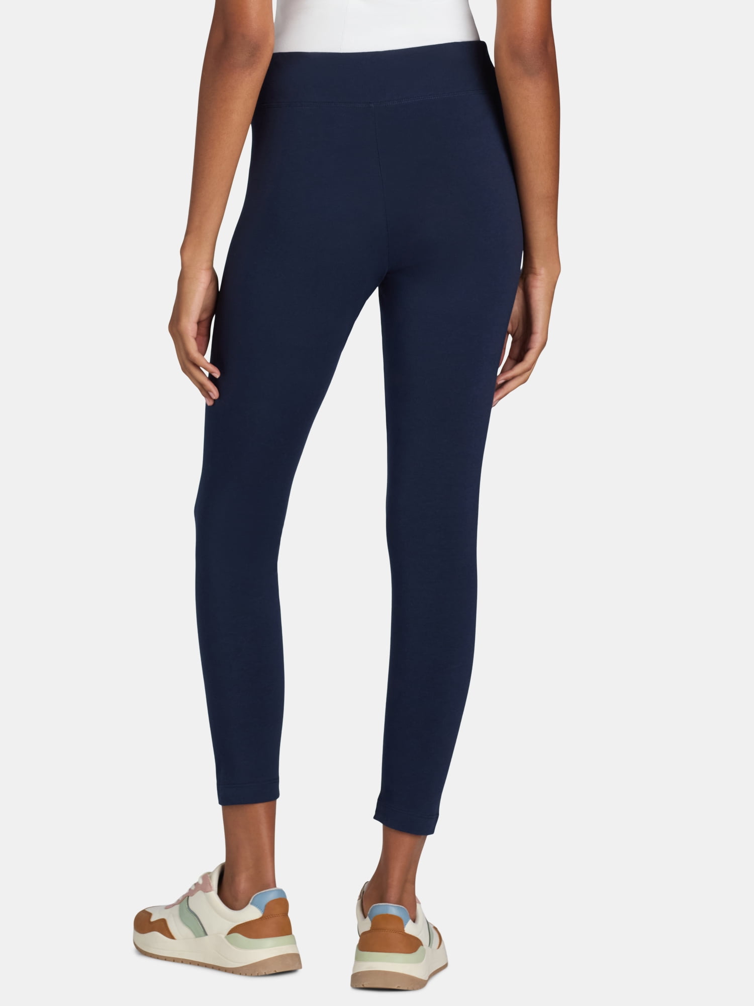 Time and Tru Women's High-Rise Ankle Knit Leggings, Available in 1, 2, and 3-Packs, 27" Inseam, Sizes S-XXXL