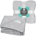 thumbnail image 6 of PetAmi Premium Cooling Dog Blanket | Lightweight Fluffy Pet Throw Blanket Bed Cover for Dogs, Cat, Puppies | Pet Blanket Furniture Protector Couch Sofa | Reversible Fuzzy Cozy | 90x90, Light Grey, 6 of 8
