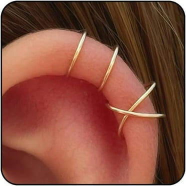 Gold Ear Cuffs Non Piercing Silver Ear Cuff Earrings For Women Fake Piercings Cartilage Earrings Non Pierced Clip On Earrings Dainty Silver Earrings[o1158]