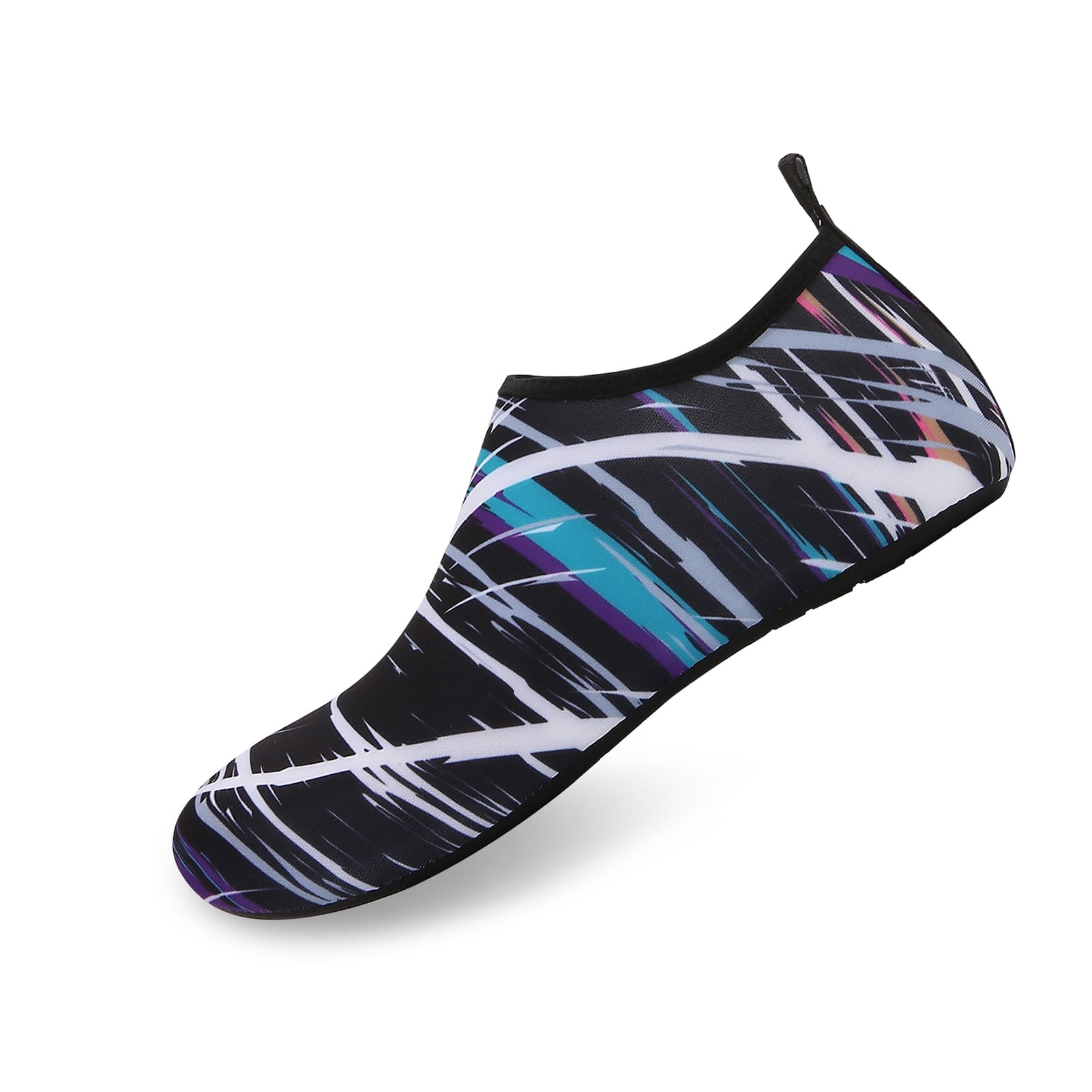 Men and Women a Slip On Barefoot Quick-Dry Beach Aqua Yoga Water Shoes (scribbling/Black, 4-5 Women)