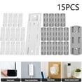 thumbnail image 1 of EIMELI  15Pcs Self-Adhesive Desktop Socket Fixer Wall Mount Bracket Self-Adhesive Power Strip Holder Punch Free Socket Stand for Home Office WiFi Router, 1 of 8