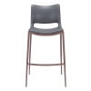 thumbnail image 4 of Ace Barstool Dark Gray & Walnut Barstool, Modern Style, Plush and durable faux leather fabric, Steel, Indoor Bar, 4 of 10