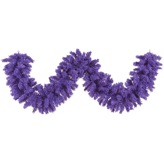 Vickerman 9' Flocked Purple Fir Artificial Christmas Garland, Unlit