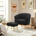 thumbnail image 2 of Andeworld Modern Accent Chair with Ottoman, Upholstered armchair for Living Room, Bedroom (Black), 2 of 6