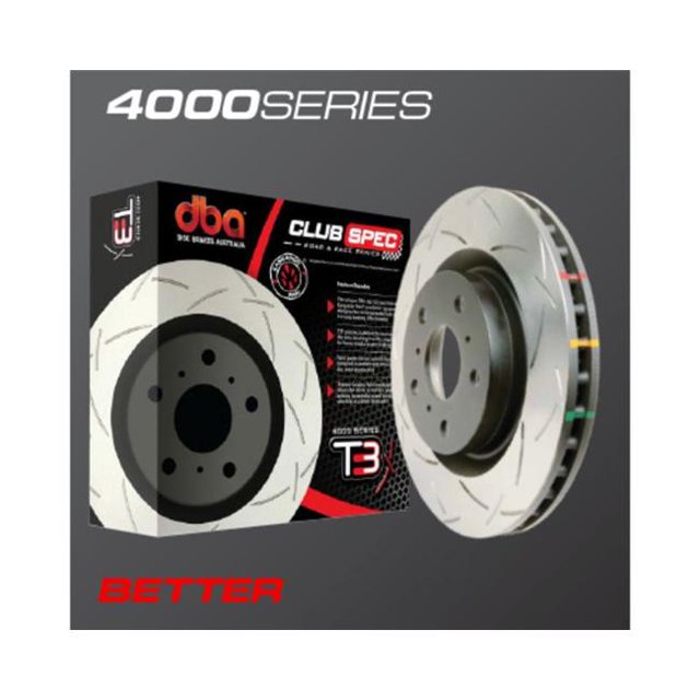 DBA 42968BLKXS Drilled & Slotted 4000 Series Rotor for 2016-2017 Ford Focus RS