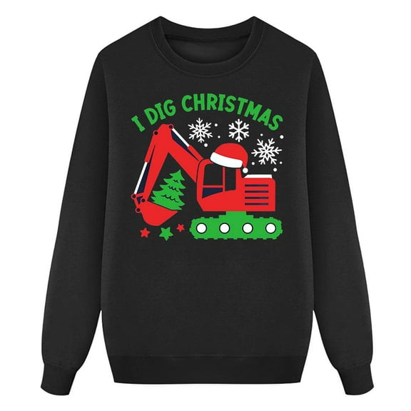 Rhuody Sweatshirt For Boy Kids Christmas Sweatshirt Xmas Santa Dinosaur Graphic Shirt Toddler Long Sleeve Pullover Outfit Tops Lightweight Tops Black 3-4 Years