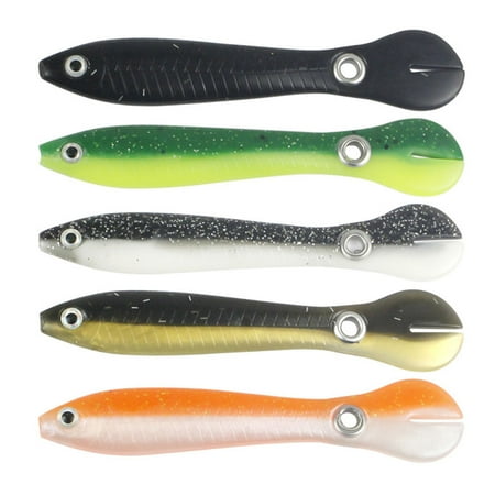 CHAXIN 5/10Pcs Simulation Swimming Wobbler 6g Slow Sinking Fishing Bait 3D Eyes Bionic Fishing Soft Lures 7cm for Crappie Trout Perch Salmon