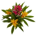 thumbnail image 2 of Nearly Natural Tropical Bromeliad Artificial Plant in White Swirl Vase, 2 of 3