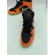 thumbnail image 4 of Ni - ke Ni - ke Mens Orange Black Air Jordan 1 Mid Black Cone Sneakers Size 10.5, 4 of 5
