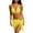 Yellow, variant on Ashyfjp Bikini Sets for Women Fashion Solid Color Lace Swimsuits with Cover Up Skirt Breathable Comfortable Bathing Suits, Size S-XL